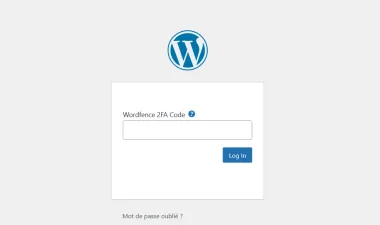 Écran de saisie du code de double authentification